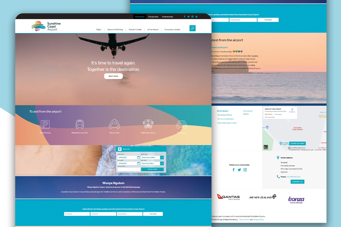 Website Development for Sunshine Coast Airport